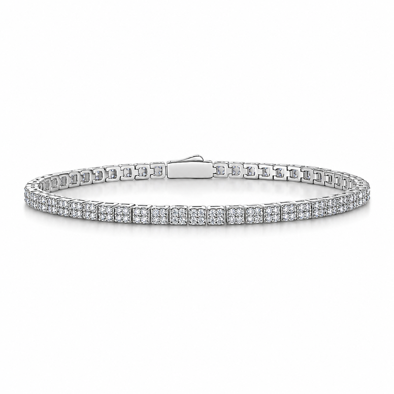 1Piano Poet Luxurious Fashion Set Mosan Diamond S925 Silver Bracelet Rivaling Natural Diamonds Prohibit Tk Sales