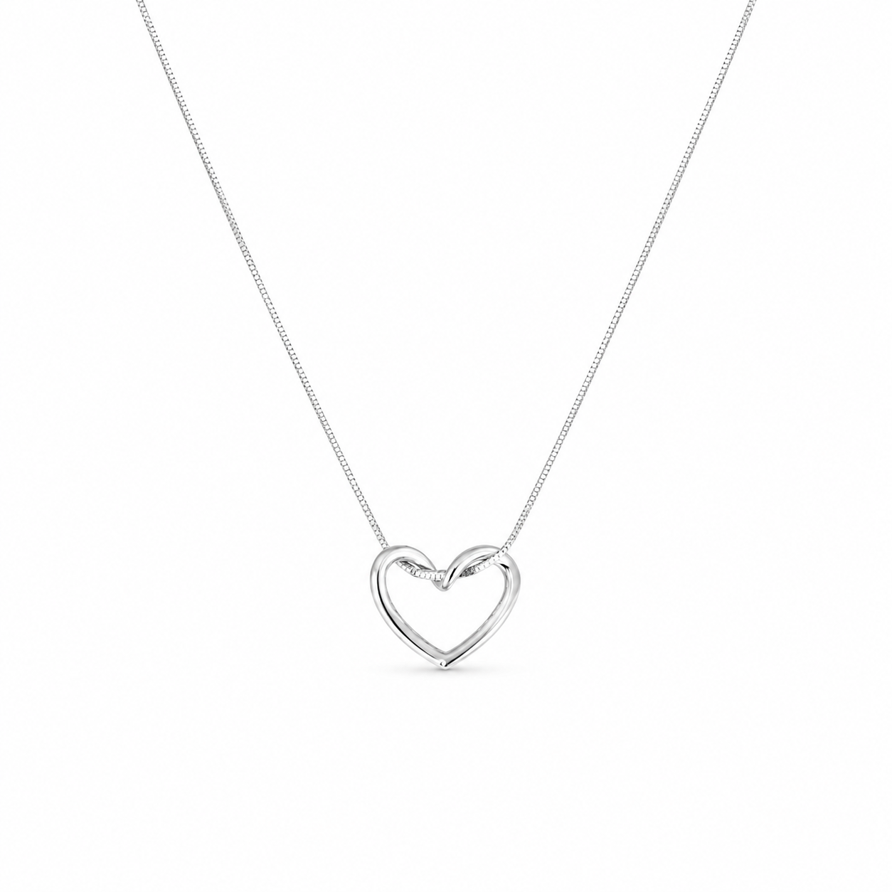 S925 Sterling Silver Minimalist Hollow Heart Necklace For Women