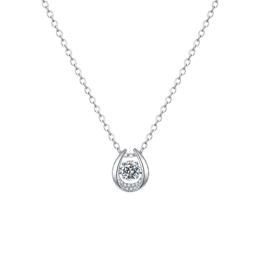 Set With Top-quality Moissanite, This Luxurious And Fashionable Light Luxury Trend Jewelry Necklace Pendant Is Made Of S925 Silver Electroplated With Platinum