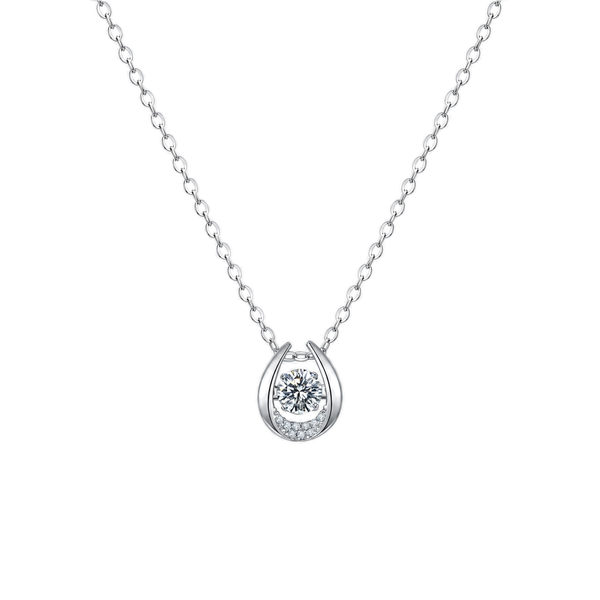Set With Top-quality Moissanite, This Luxurious And Fashionable Light Luxury Trend Jewelry Necklace Pendant Is Made Of S925 Silver Electroplated With Platinum